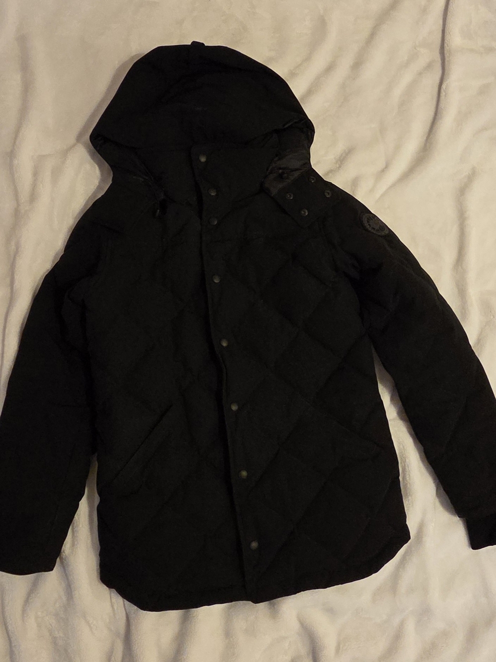 Canada Goose Black Quilted Hooded Puffer Jacket